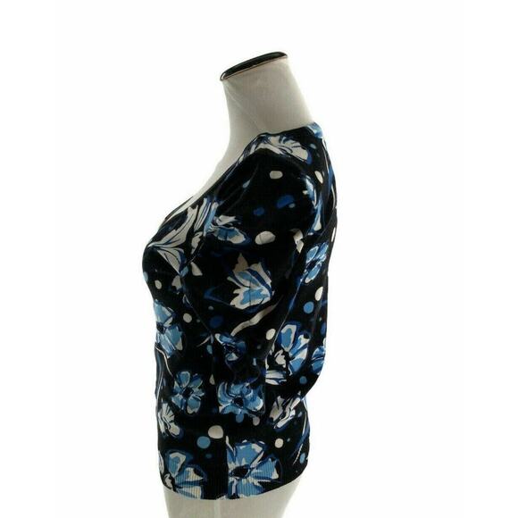 Nine West Cardigan Sweater Women's Size Small Floral Multicolor Button Front Top - Picture 2 of 5